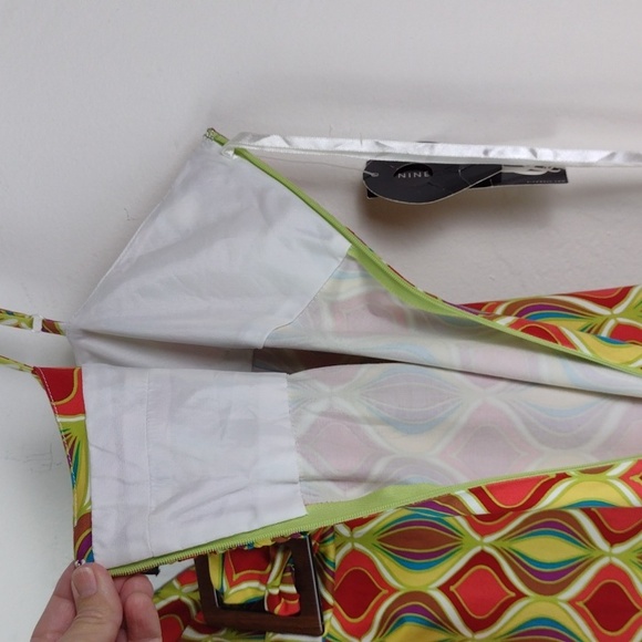 Nine West High Style Colorful Fall Party Cami Dress NWT  SZ 16 - Picture 13 of 16